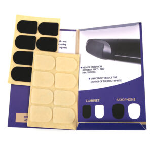 Clarinet/Soprano Saxophone Sax Mouthpiece Cushions Patches Pads，0.3/0.5/0.8mm Black & White (16 pcs)