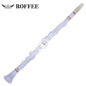 ROFFEE clarinet professional performance level 506 acrylic transparent body ABS silver plated 18 keys 4 rings G tone