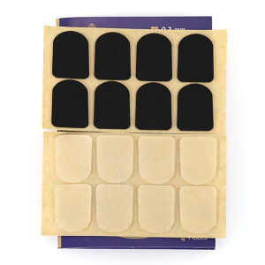 Clarinet/Soprano Saxophone Sax Mouthpiece Cushions Patches Pads，0.3/0.5/0.8mm Black & White (16 pcs)