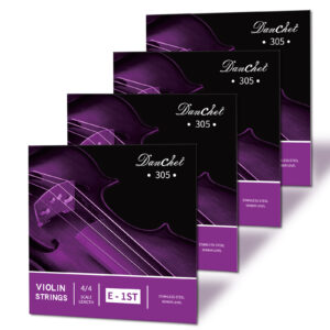 Danchet Violin Strings 4/4 E1. 4 pcs Senior Level, Ball End, Stainless Steel 305
