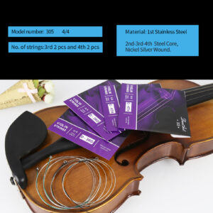 Danchet Violin Strings 4/4 D3. 2 pcs & G4. 2 pcs Senior Level, Ball End, Nickel Silver Wound 305