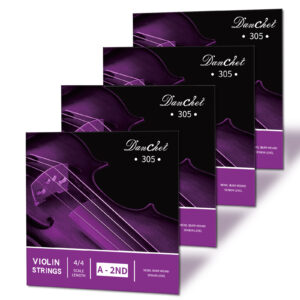 Danchet Violin Strings 4/4 A2. 4 pcs Senior Level, Ball End, Nickel Silver Wound 305