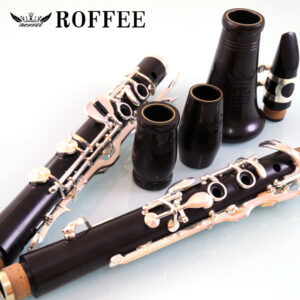 ROFFEE professional performance level 506 ebony wood silver plated 18 keys 4 rings G tone German style clarinet