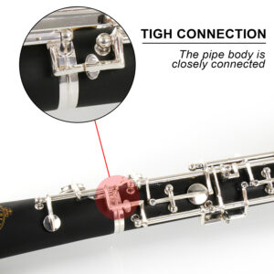 Rochix Oboe Beginner Student Level SF15 Composite Wood Body Silver Plated Full Automatic C Tone with 1 Reeds,1 Cleaning Cloth,1 Oboe Swab,1 Thumb Rest,1 Case and More