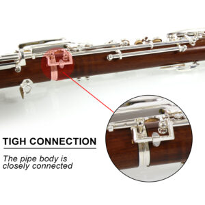 Rochix Oboe Professional Performance Level RHS13 Redwood Body Silver Plated Semi Automatic C Tone with 2 Reeds,1 Cleaning Cloth,1 Oboe Swab,1 Thumb Rest,1 Case and More