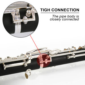 Rochix Oboe Beginner Student Level SH15 Composite Wood Body Silver Plated Semi Automatic C Tone with 1 Reeds,1 Cleaning Cloth,1 Oboe Swab,1 Thumb Rest,1 Case and More