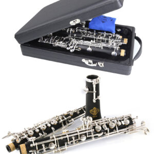 Rochix Oboe Beginner Student Level SH15 Composite Wood Body Silver Plated Semi Automatic C Tone with 1 Reeds,1 Cleaning Cloth,1 Oboe Swab,1 Thumb Rest,1 Case and More