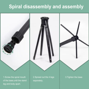 ROCHIX 1890 Portable Flute Stand Foldable Flute Stand Metal Base, 4-Leg Flute Stand for Flute Piccolo