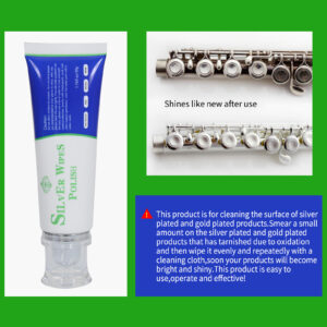 Silver Wipes Polish Cleaner Removes Tarnish Oxidation from Sterling Silver,Silver Gold Plated Musical Instruments for Flutes,Clarinets,Oboes,Bassoons,Trumpets,Silverware,Gold Ware.