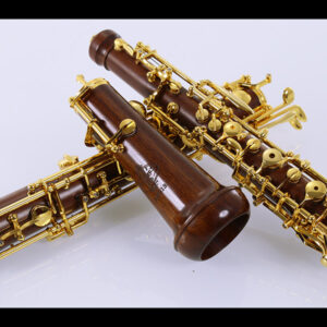 Rochix Oboe Professional Performance Level RHG13 Redwood Body Gold Plated Semi Automatic C Tone with 2 Reeds,1 Cleaning Cloth,1 Oboe Swab,1 Thumb Rest,1 Case and More