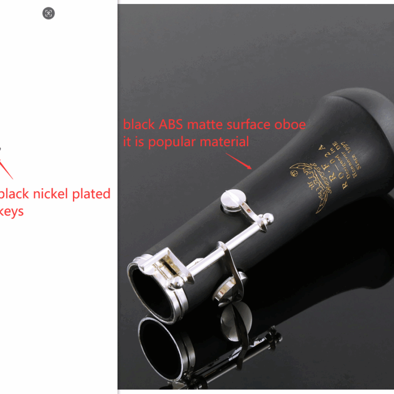 ROFFEE Oboe Black ABS Matte with Black Nickel Plated Keys