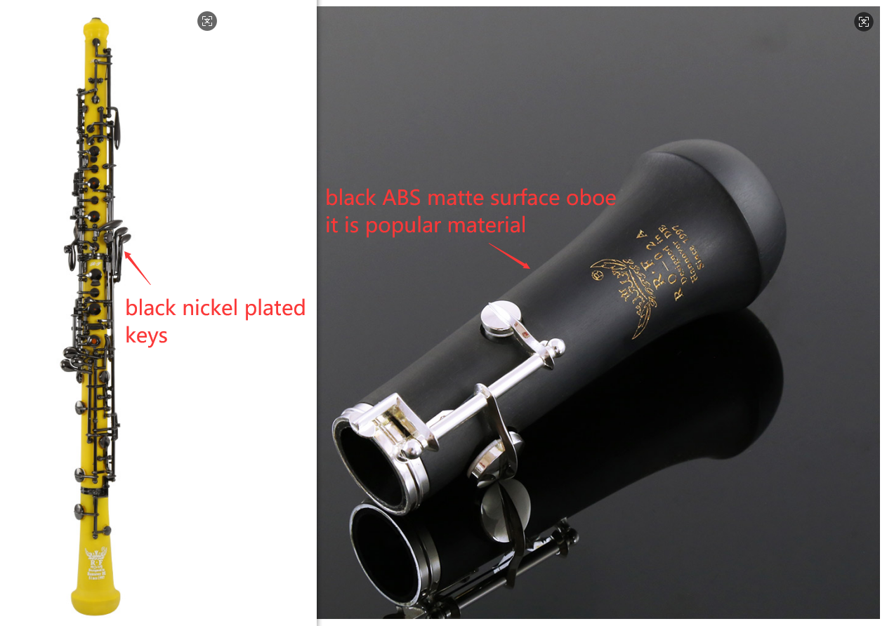 ROFFEE Oboe Black ABS Matte with Black Nickel Plated Keys