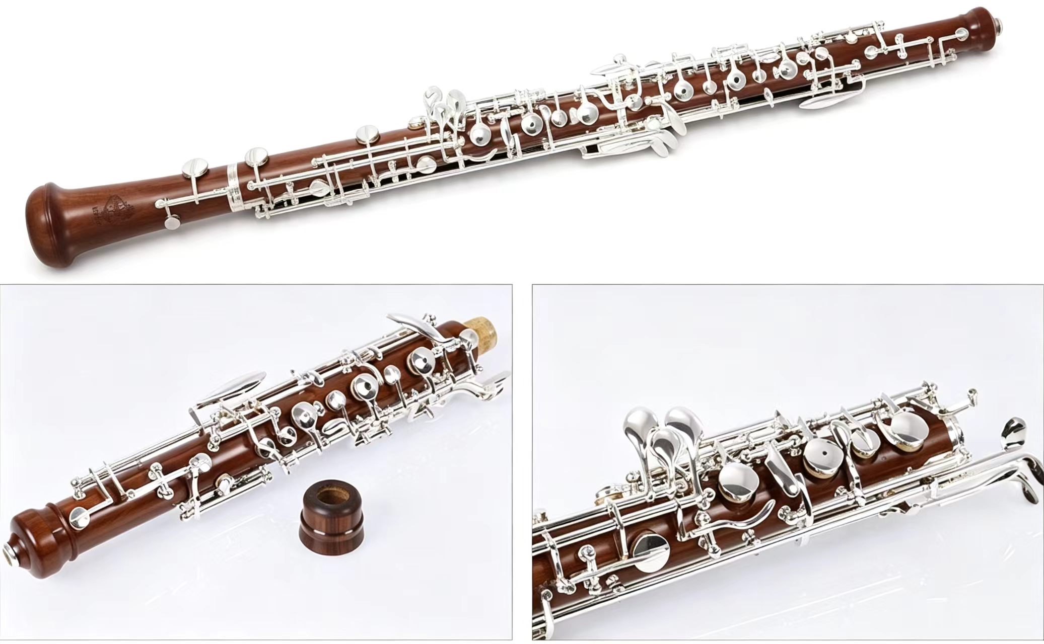 Rochix Beginner Level Redwood Body Silver Plated Semi Automatic Oboe(Out of stock)