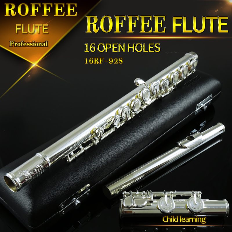 ROFFEE Cupronickel Body Silver Plated 16 Open Holes Nickel Silver Mouthpiece Flute