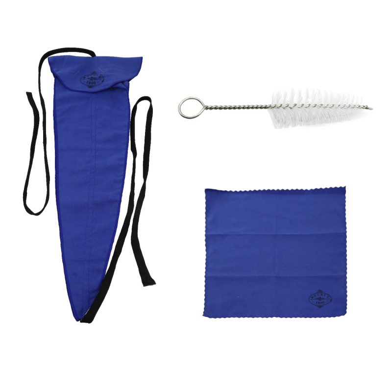 Sax/Saxophone Cleaning Cloth for Wind Instruments Maintenance Care Cleaning Kit, 1 Cleaning Cloth Swab,1 Mouthpieces Brush,(blue)