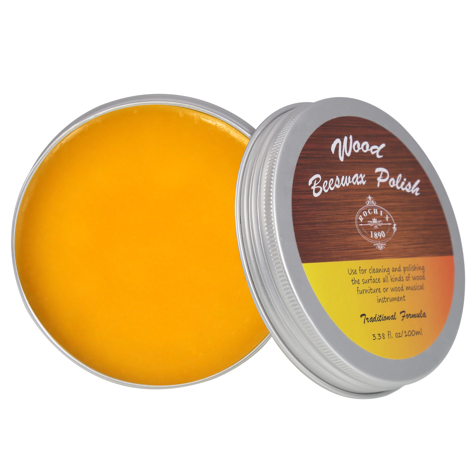 Wood Beeswax Furniture Polish Traditional Beeswax Polish for Wood Furniture, Floors,Wood Doors, Tables, Chairs to Protect & Care,3.38 fl.oz/100ml
