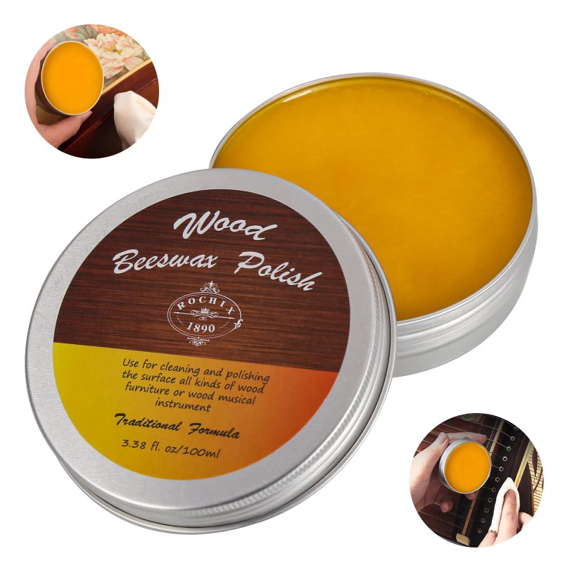 Wood Beeswax Furniture Polish Traditional Beeswax Polish for Wood Furniture, Floors,Wood Doors, Tables, Chairs to Protect & Care,3.38 fl.oz/100ml