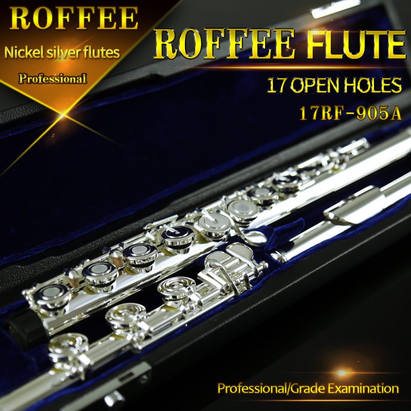 ROFFEE Cupronickel Body Silver Plated 17 Open Holes Nickel Silver Mouthpiece Flute