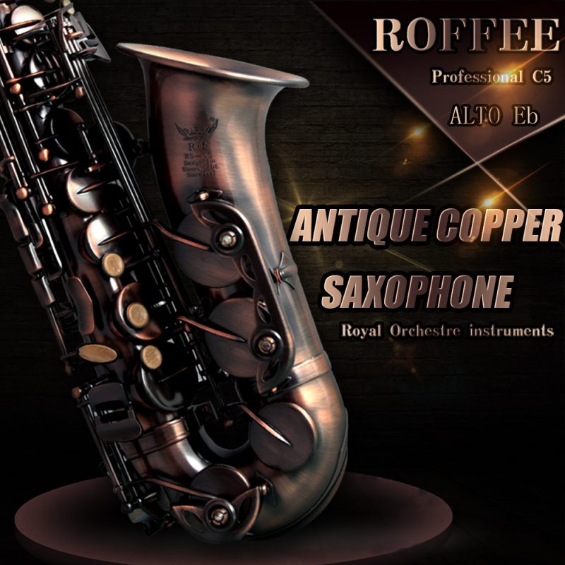ROFFEE Professional Performance Level Alto Antique Copper Eb Tone Saxophone