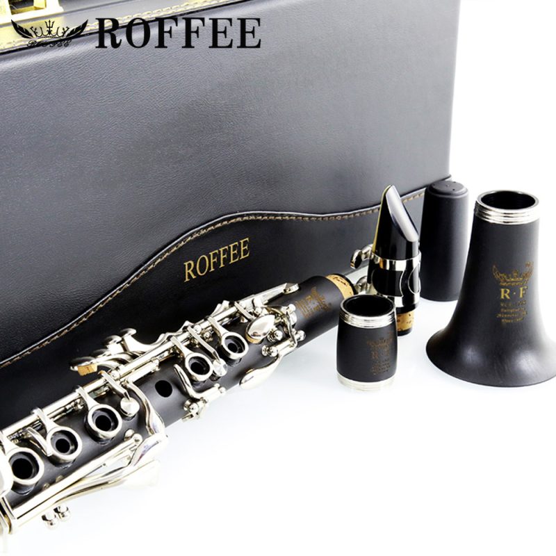 ROFFEE Student Level Bakelite Nickel Plated E Tone Clarinet