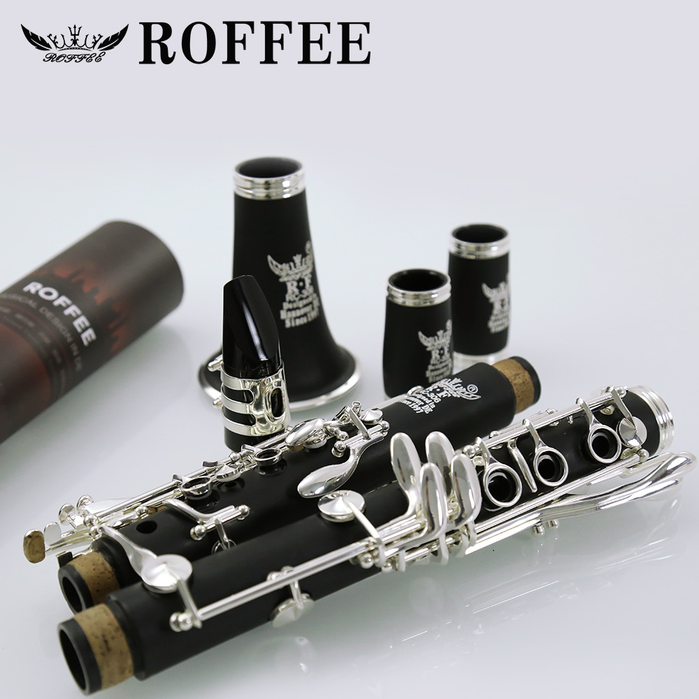 ROFFEE Beginner Level ABS Silver Plated 17 Keys Bb Tone Clarinet