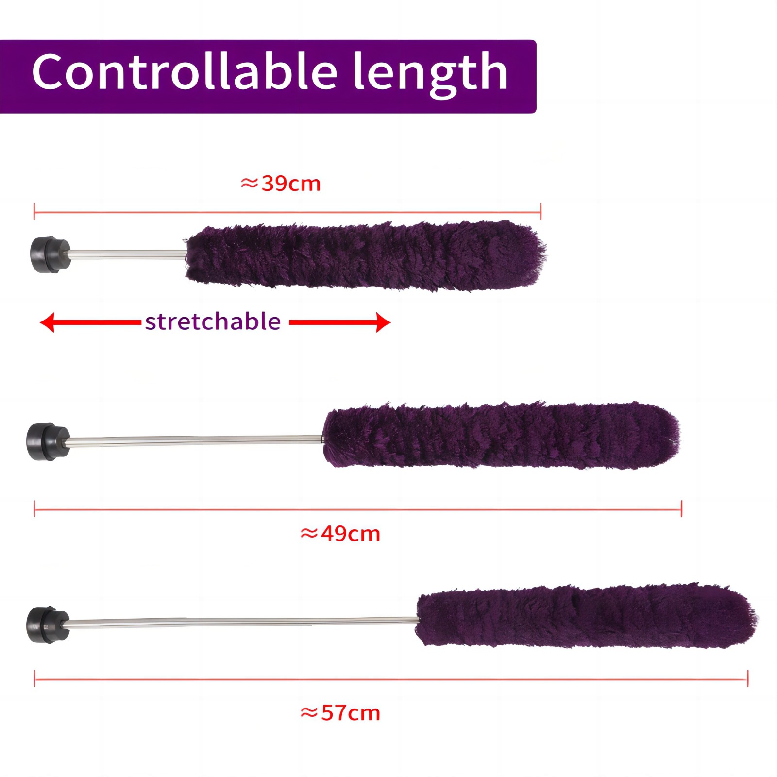 Alto Saxophone Sax Cleaning Brush Duster Cleaner Maintain Care Tool,Stretchable Length 3 Sections