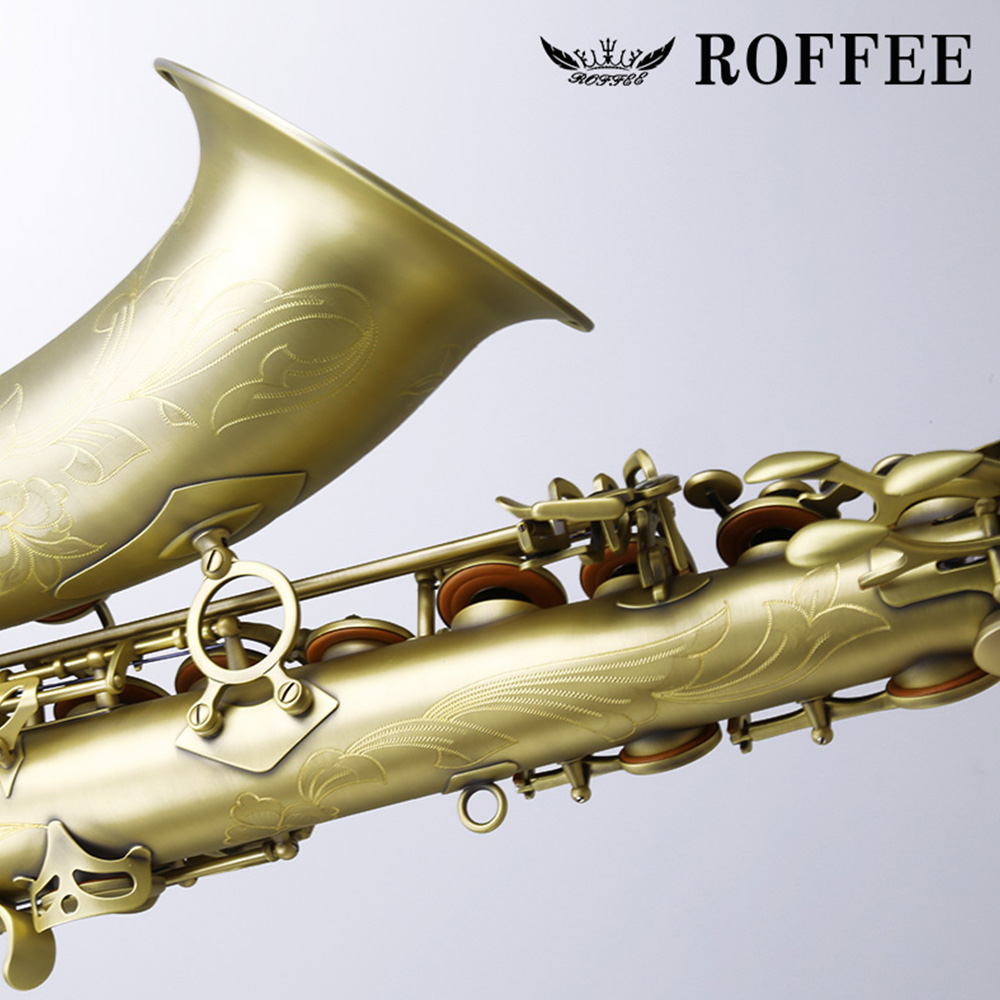 ROFFEE Original Import Professional Performance Level Tenor Bb Tone Antique Copper Saxophone