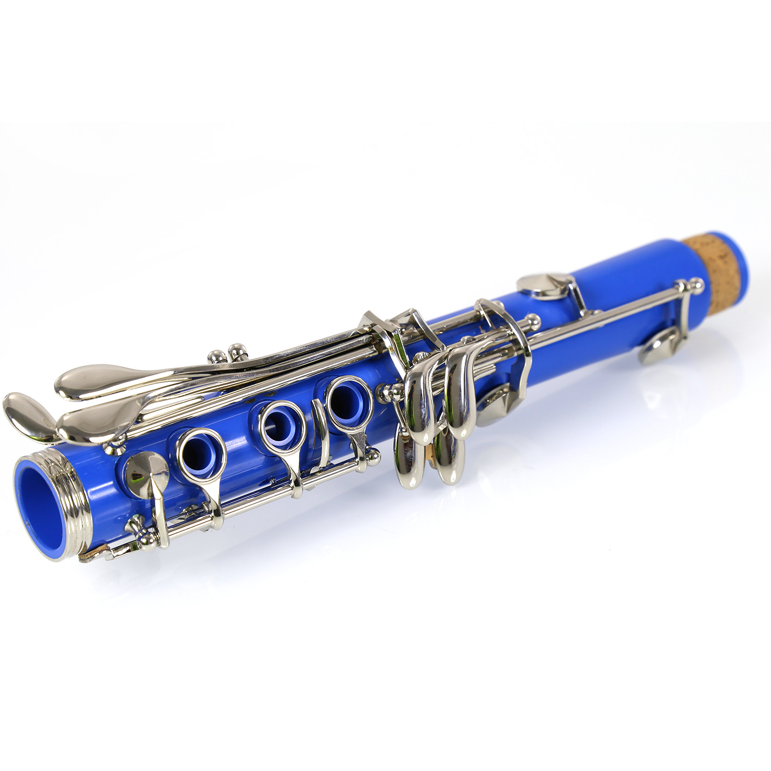 Rochix Clarinet Beginner Student Level Light Blue E16 B Flat ABS Nickel Plated 17 Keys Bb Tone with 2 Berrels,Case,5 Reeds,Mouthpiece and More