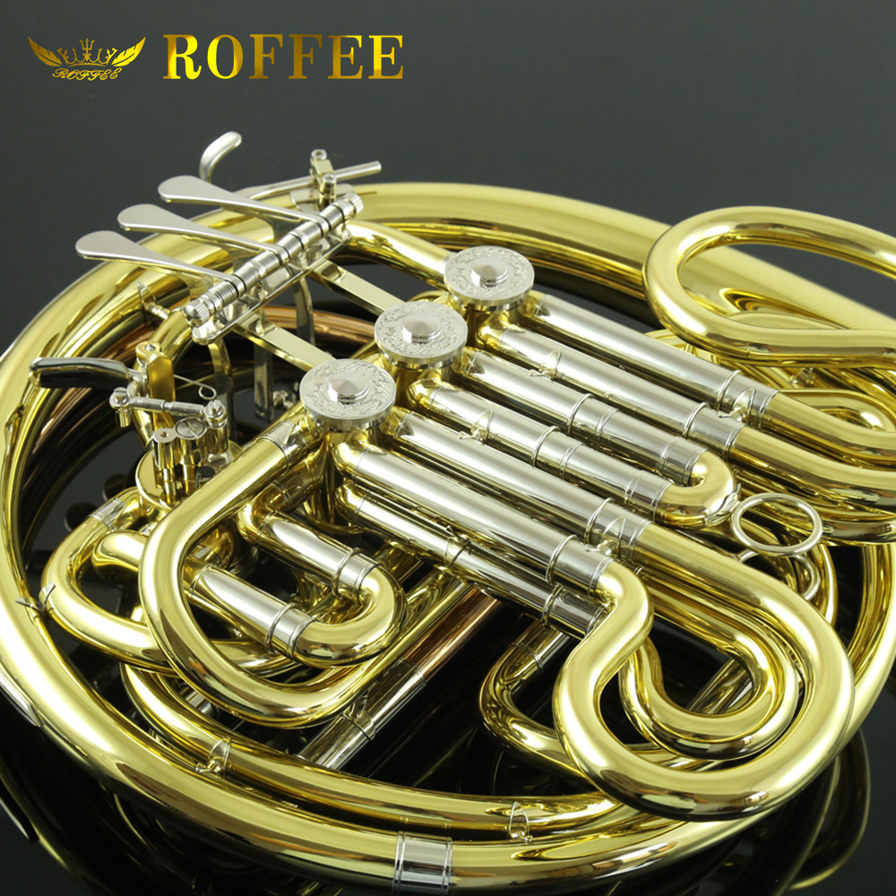 ROFFEE Y60 Symphony Orchestra Brass Gold Lacquer F Tone Bb 4 Key Double French Horn