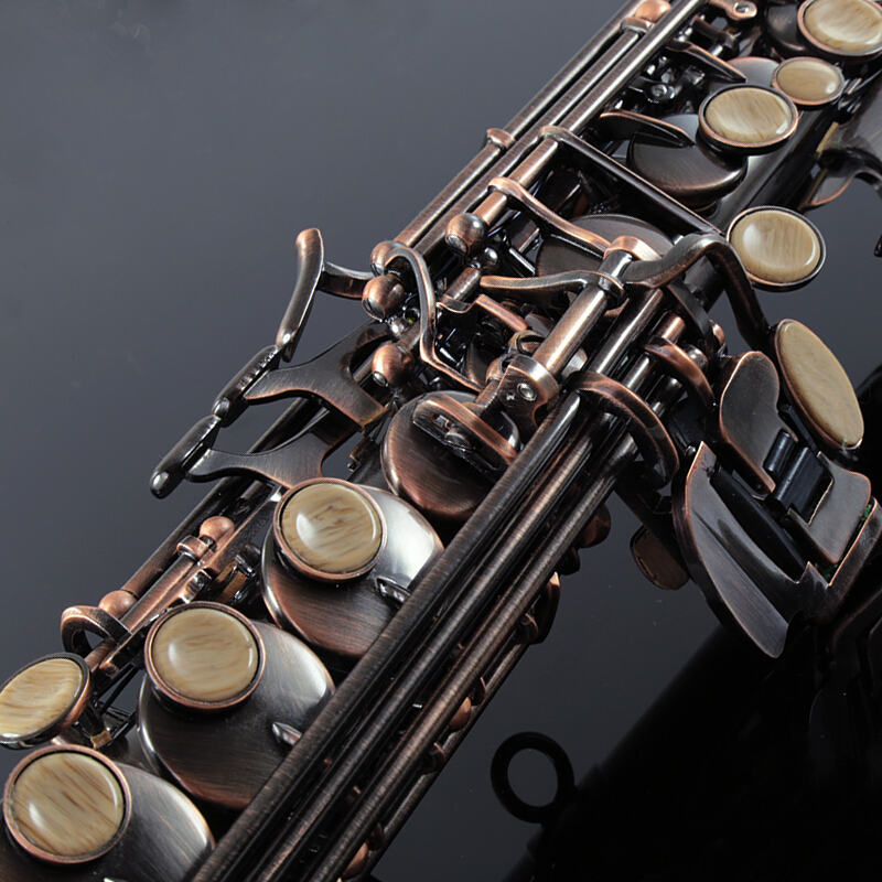 ROFFEE Professional Performance Level Soprano Antique Copper Bb Tone Saxophone