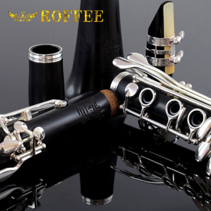 ROFFEE Professional Performance Level Ebony Wood Silver Plated  A Tone Clarinet