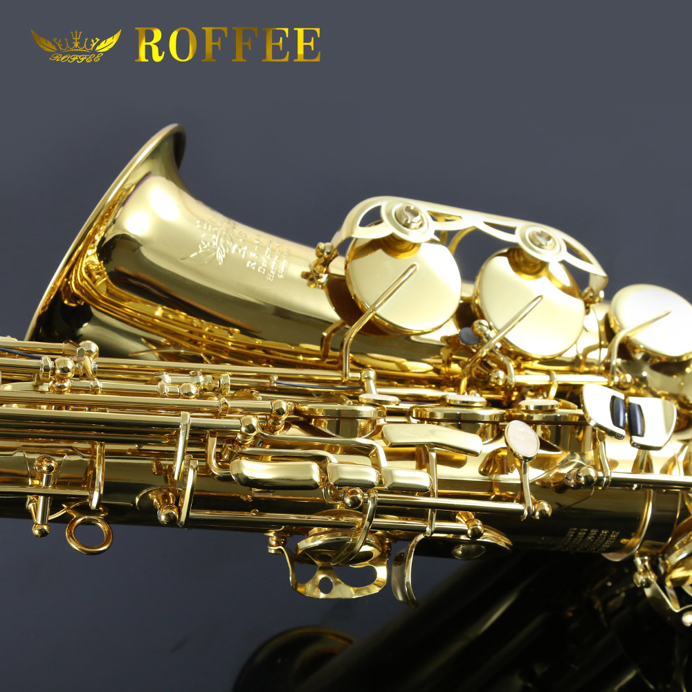 ROFFEE Beginner and Performance Level Alto Brass Eb Tone Saxophone