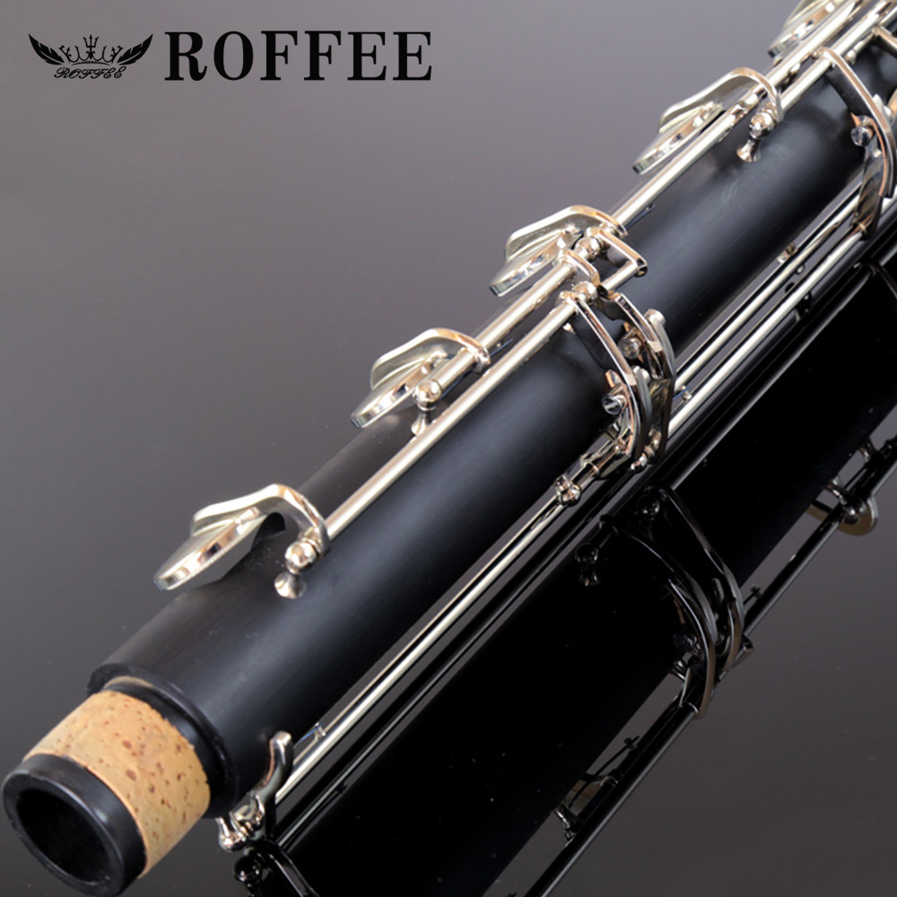 ROFFEE Professional Performance Level Bakelite Nickel Plated LOW C Bass Clarinet
