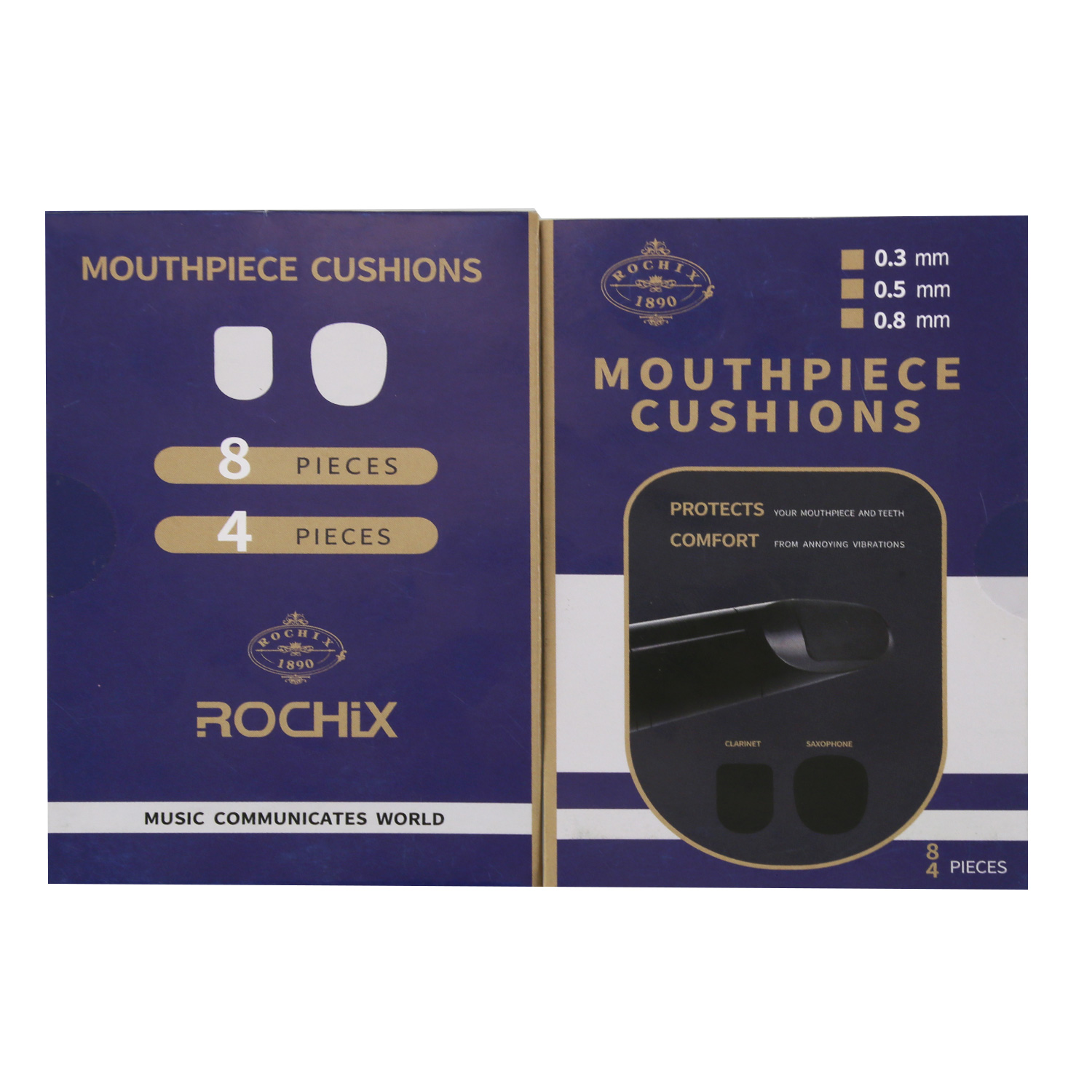 Alto/Tenor Saxophone Sax Mouthpiece Cushions Patches Pads,0.5mm Black & White (16 pcs)