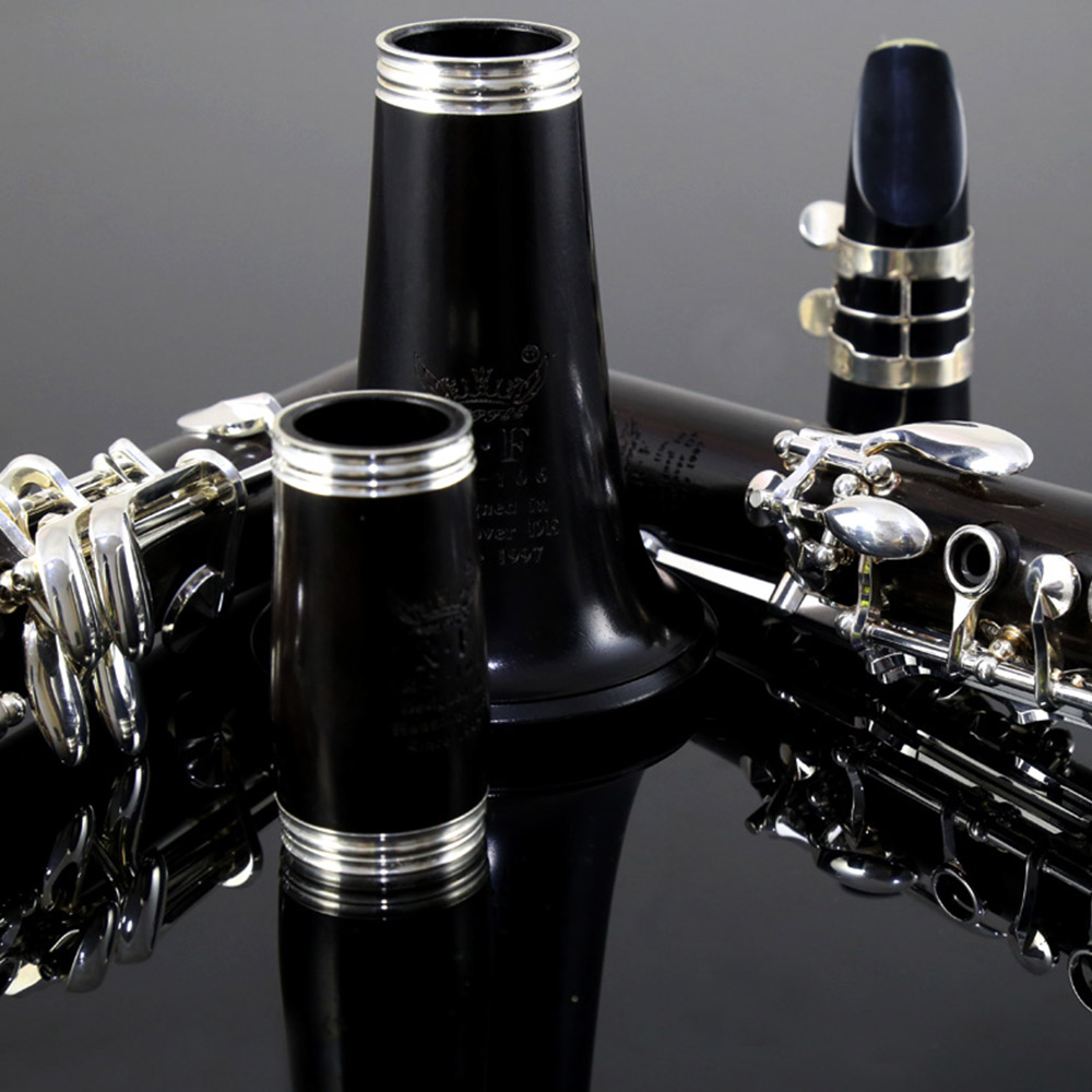 ROFFEE Professional Performance Level Ebony Wood Silver Plated 17 Keys Bb Tone Clarinet
