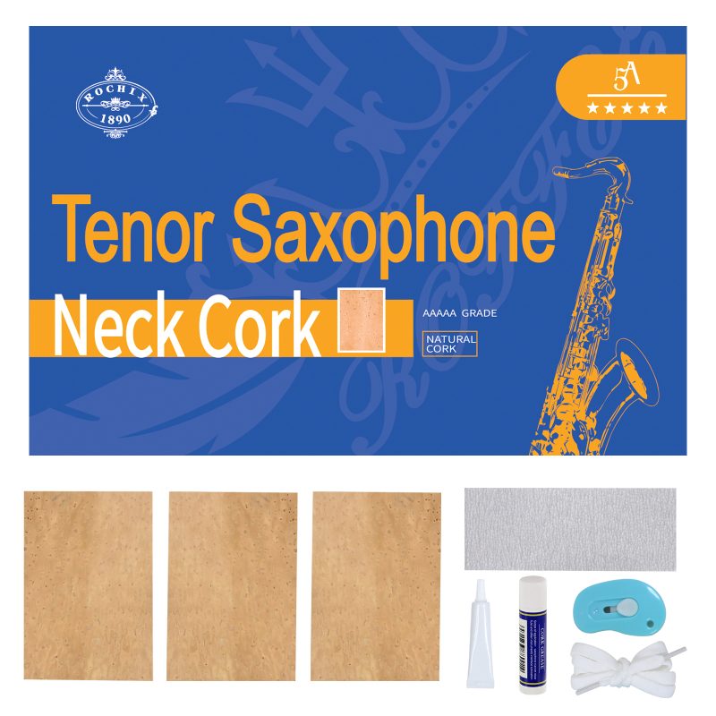 Tenor Saxophone Sax Joint Cork Replacement Kit, Saxophone Cork, Glue, Knife, Taping and Sandpaper