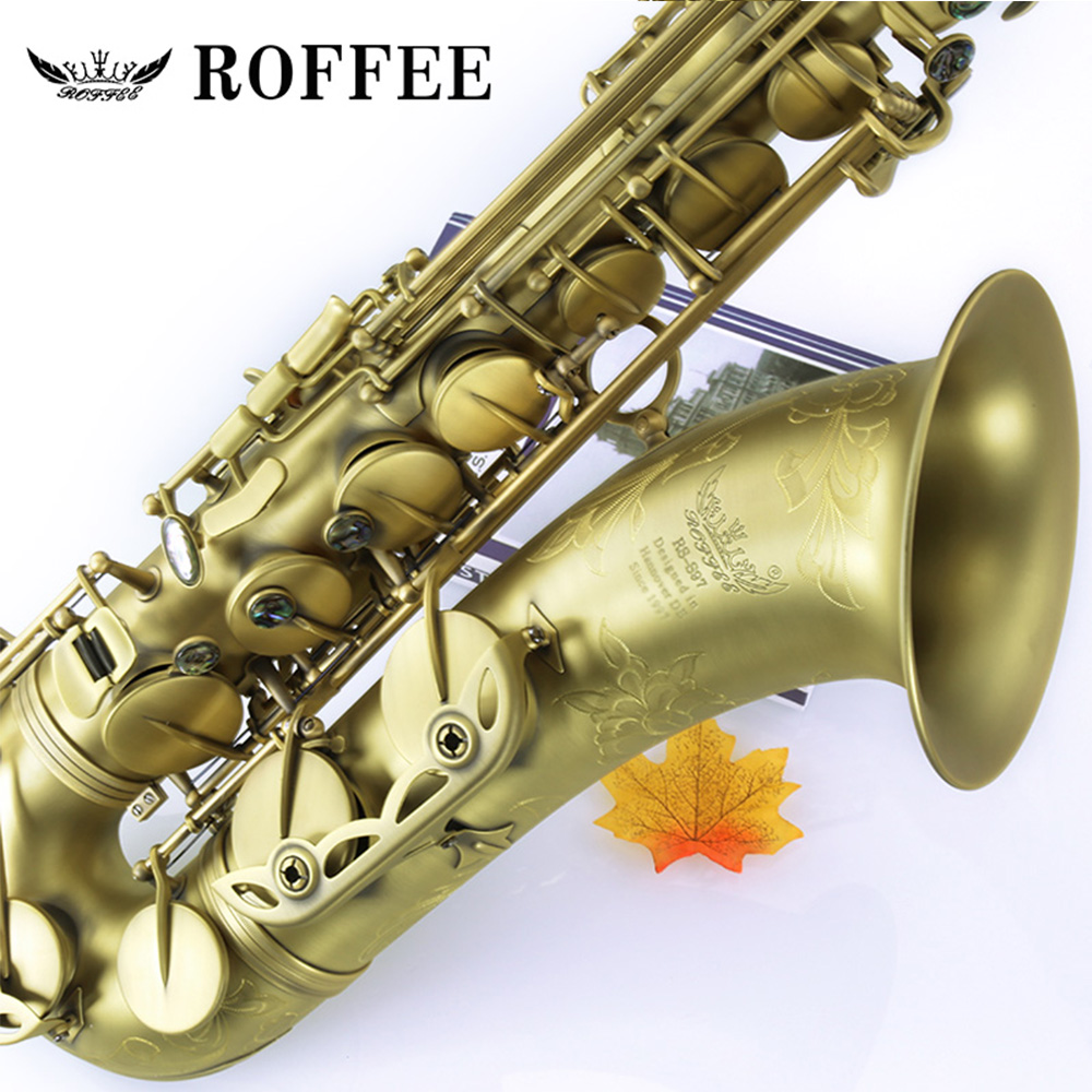 ROFFEE Original Import Professional Performance Level Tenor Bb Tone Antique Copper Saxophone