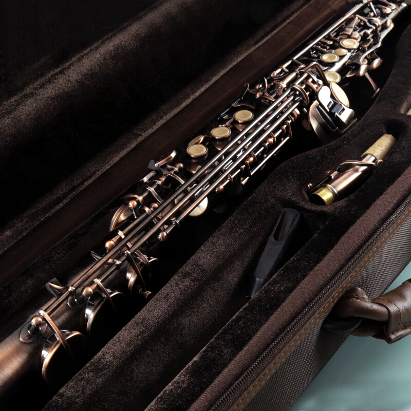ROFFEE Professional Performance Level Soprano Antique Copper Bb Tone Saxophone