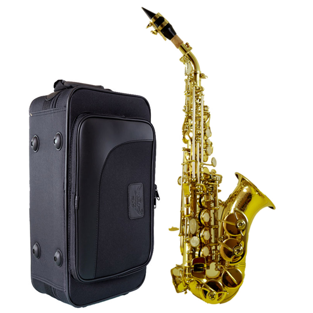 ROFFEE Professional Performance Level Children Small Bend Soprano Brass Bb Tone Saxophone