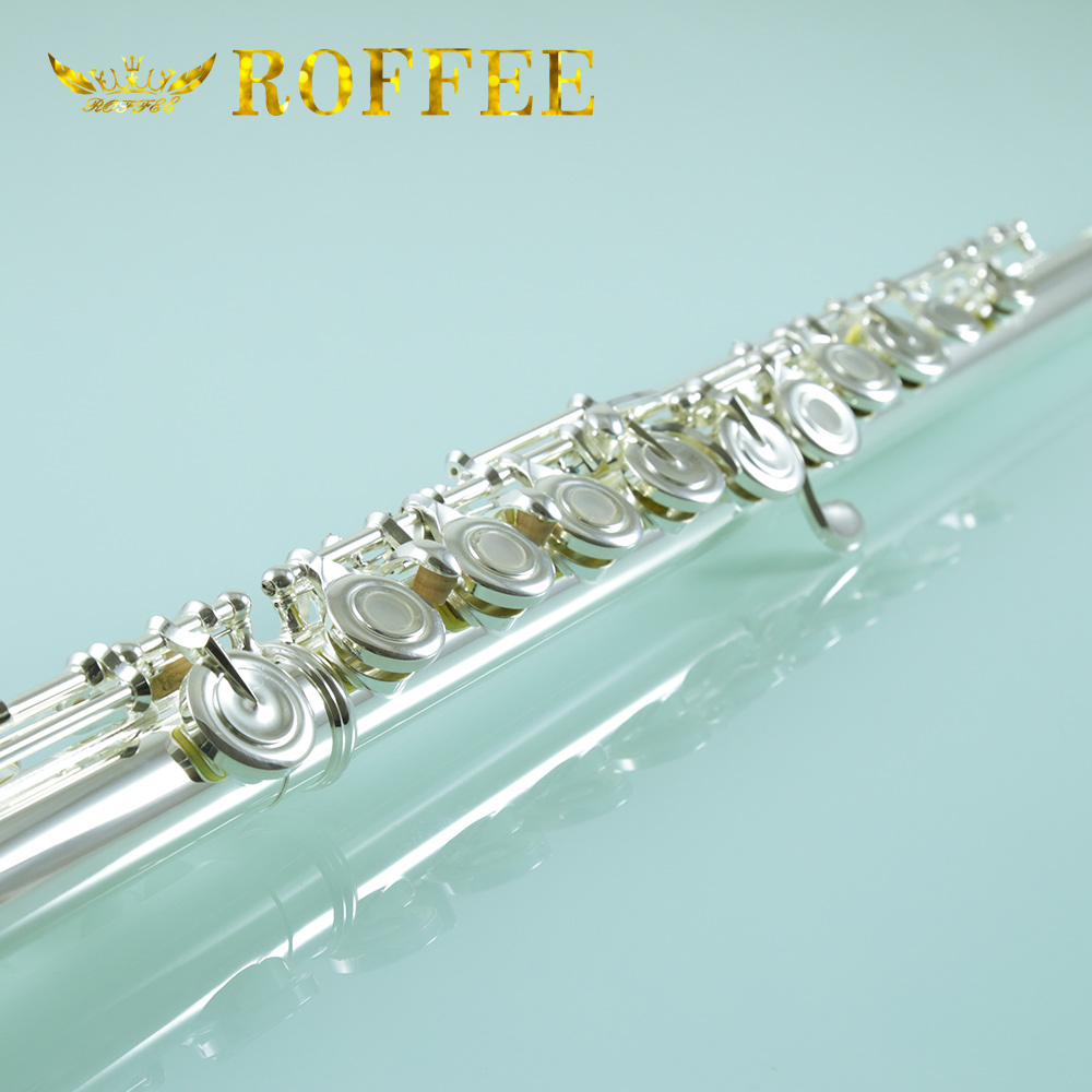 ROFFEE Cupronickel Body Silver Plated 16 Open Holes Nickel Silver Mouthpiece Flute