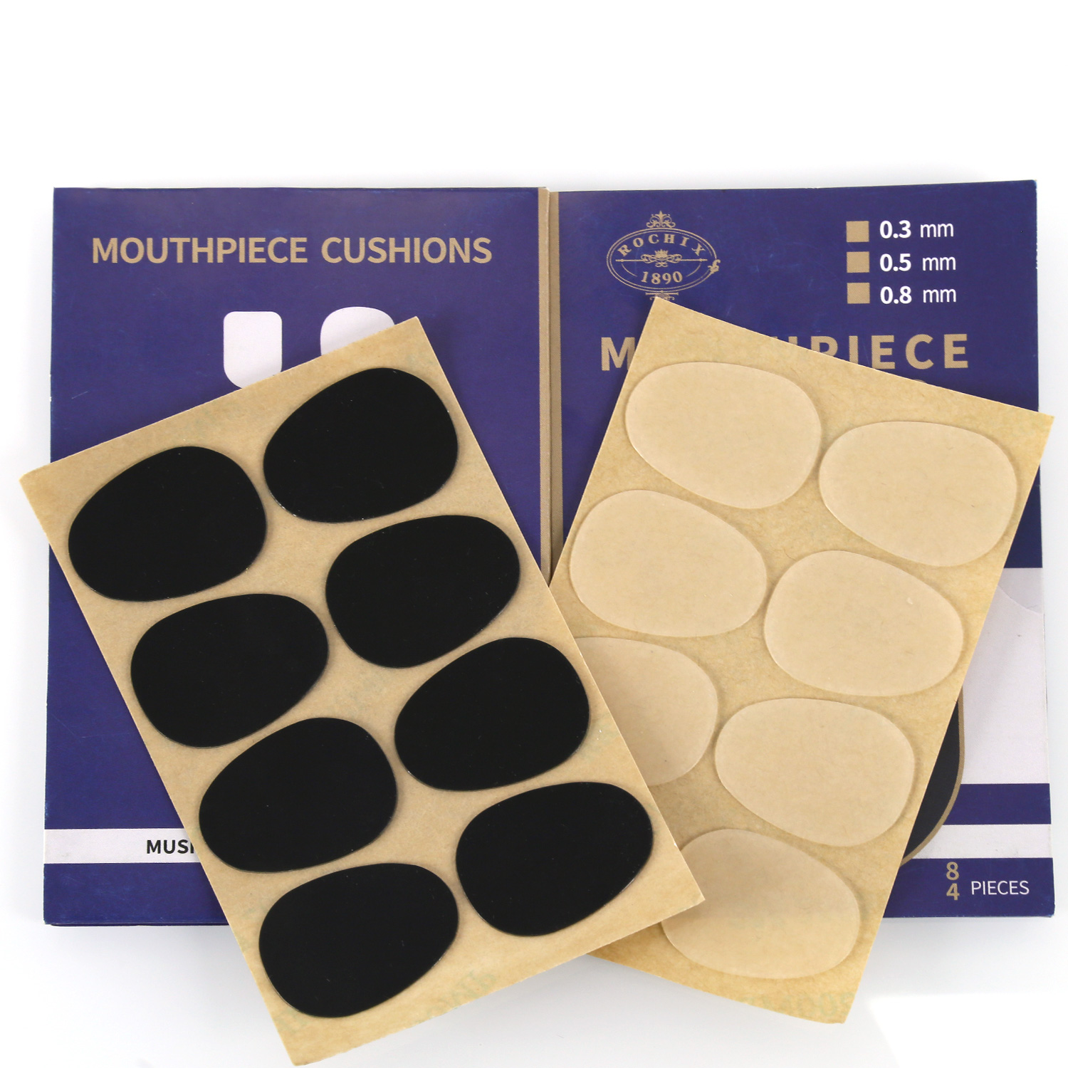 Alto/Tenor Saxophone Sax Mouthpiece Cushions Patches Pads,0.5mm Black & White (16 pcs)