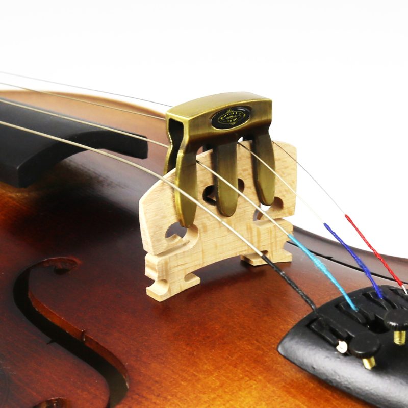 Metal Violin Mute Practice Violin Silencer for 1/2,3/4,4/4 Violin,Bronze