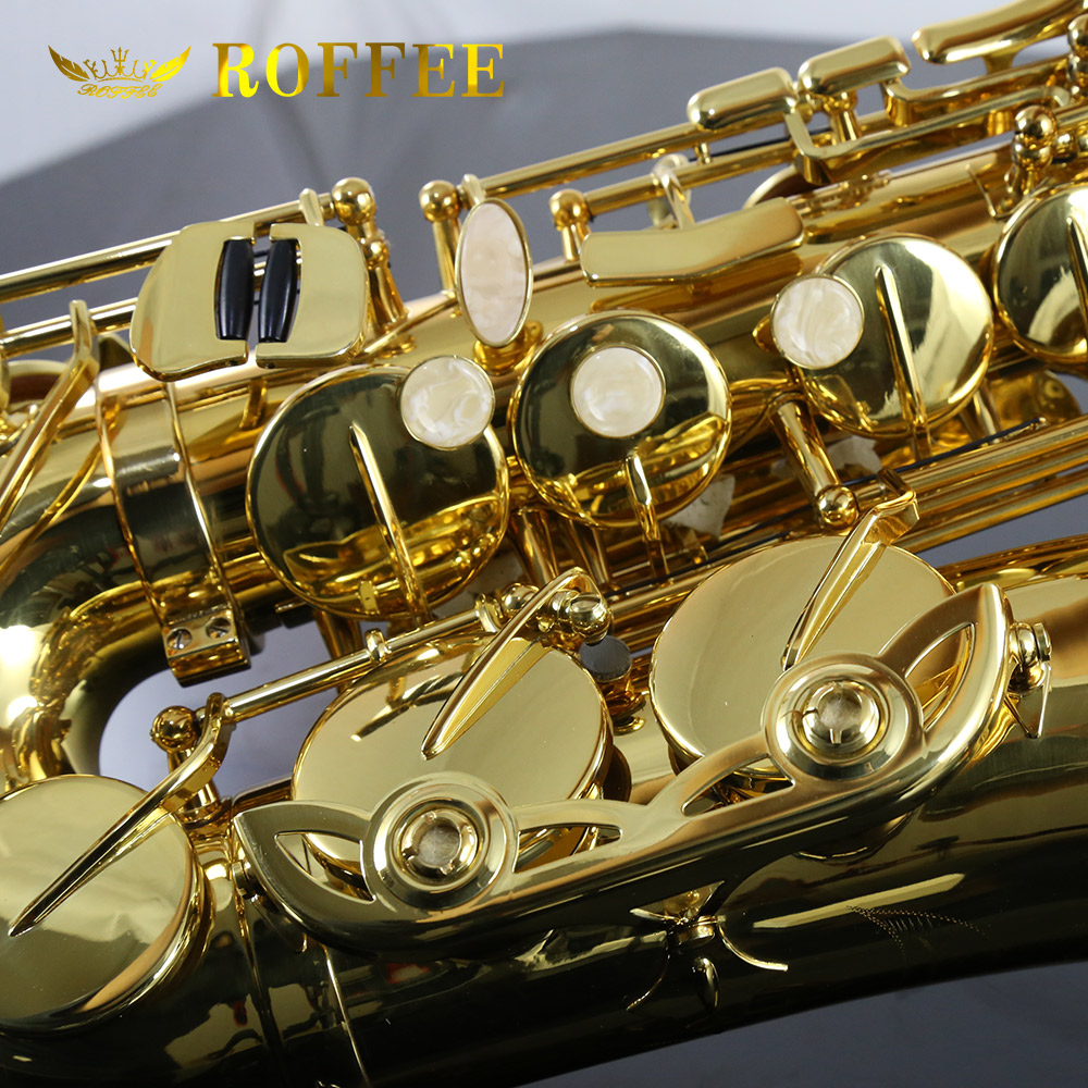 ROFFEE Beginner and Performance Level Alto Brass Eb Tone Saxophone