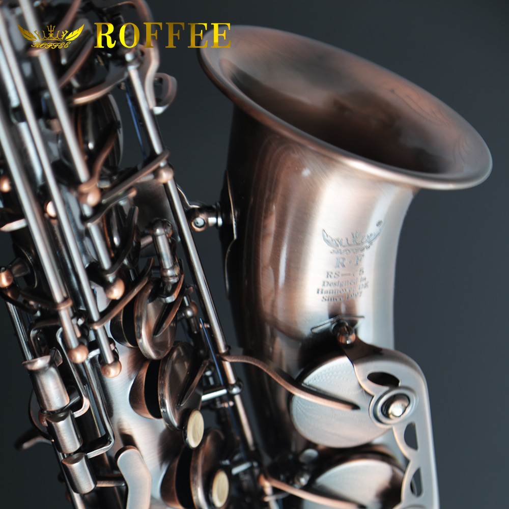 ROFFEE Professional Performance Level Alto Antique Copper Eb Tone Saxophone