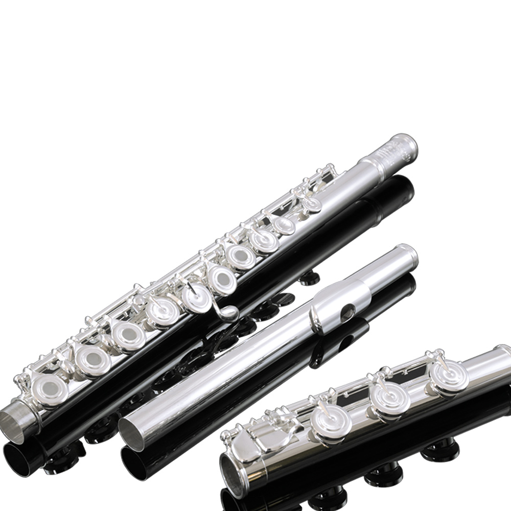 ROFFEE Professional Performance Level Nickel Silver Body Sterling Silver Mouthpiece Silver Plated Keys 17 Open Holes Flute
