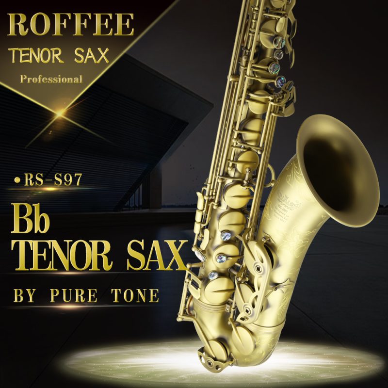 ROFFEE Original Import Professional Performance Level Tenor Bb Tone Antique Copper Saxophone