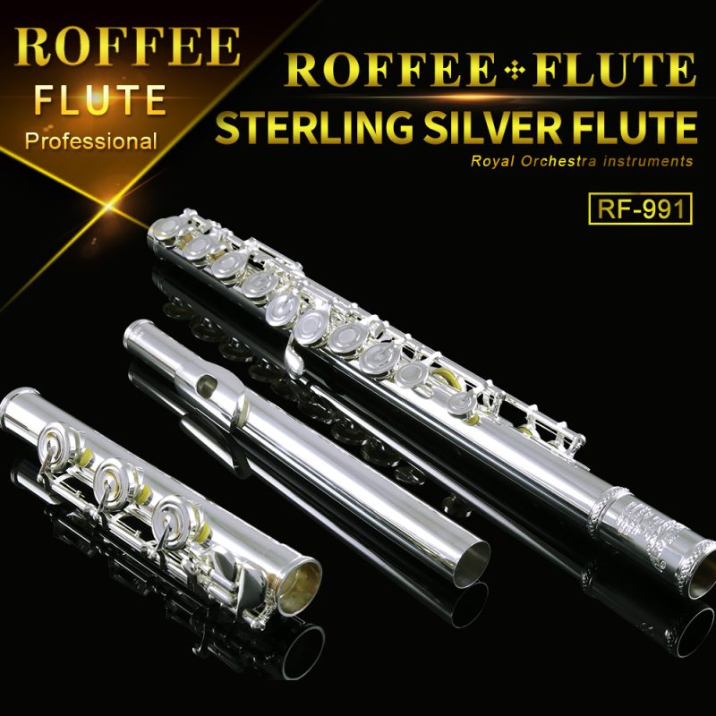 ROFFEE Professional Performance Level 17 Open Holes Sterling Silver Flute