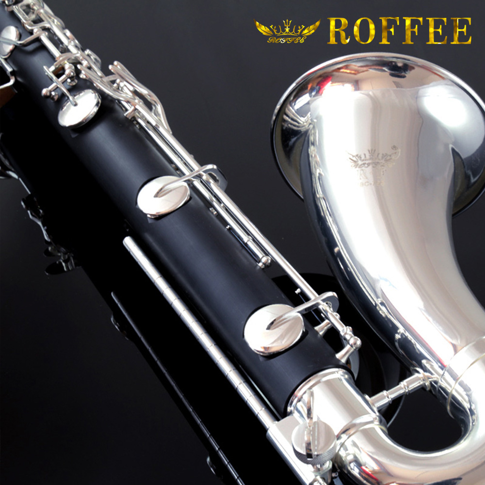 ROFFEE Professional Performance Level ABS Silver Plated LOW E Bass Clarinet