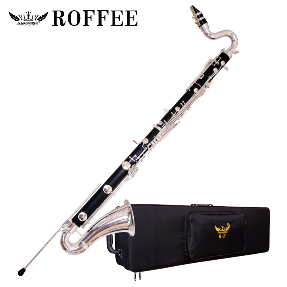 ROFFEE Professional Performance Level ABS Silver Plated LOW E Bass Clarinet