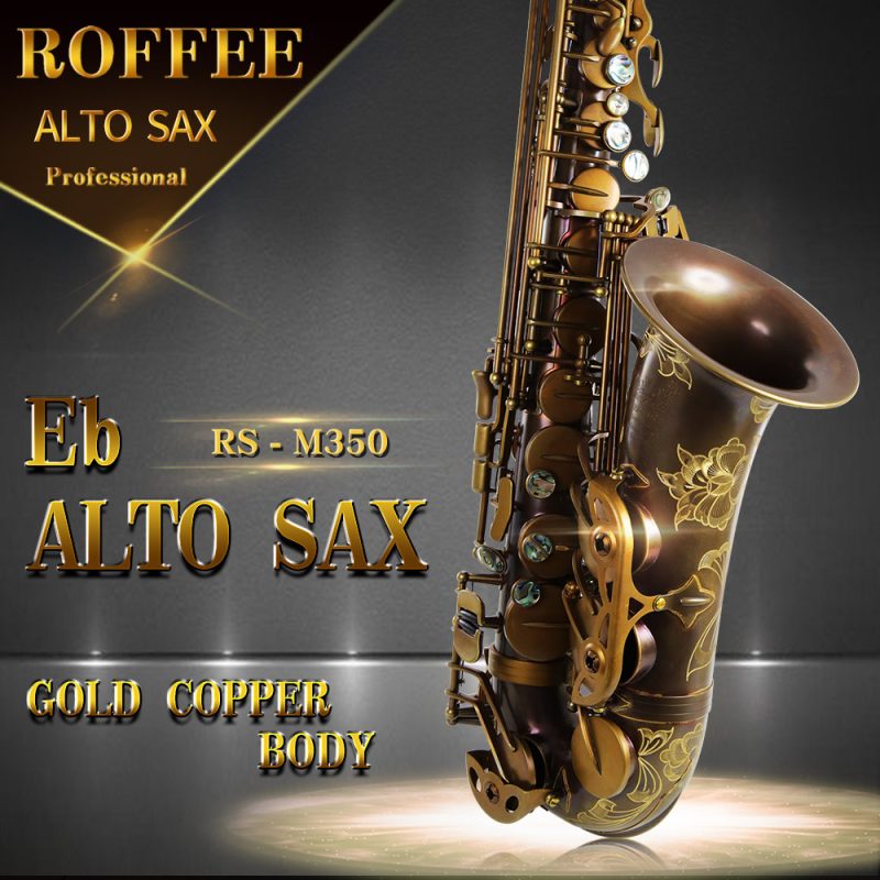 ROFFEE M350 Original Import Professional Performance Level Alto Gold Copper Eb Tone Saxophone